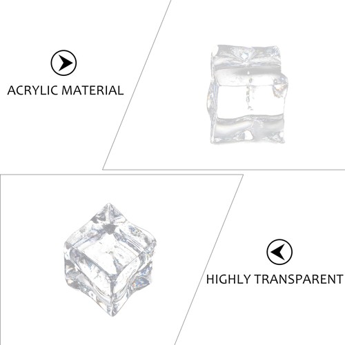 50 Pcs Simulated Ice Clear Square Acrylic Cubes Fake for Tumblers - Picture 5 of 10