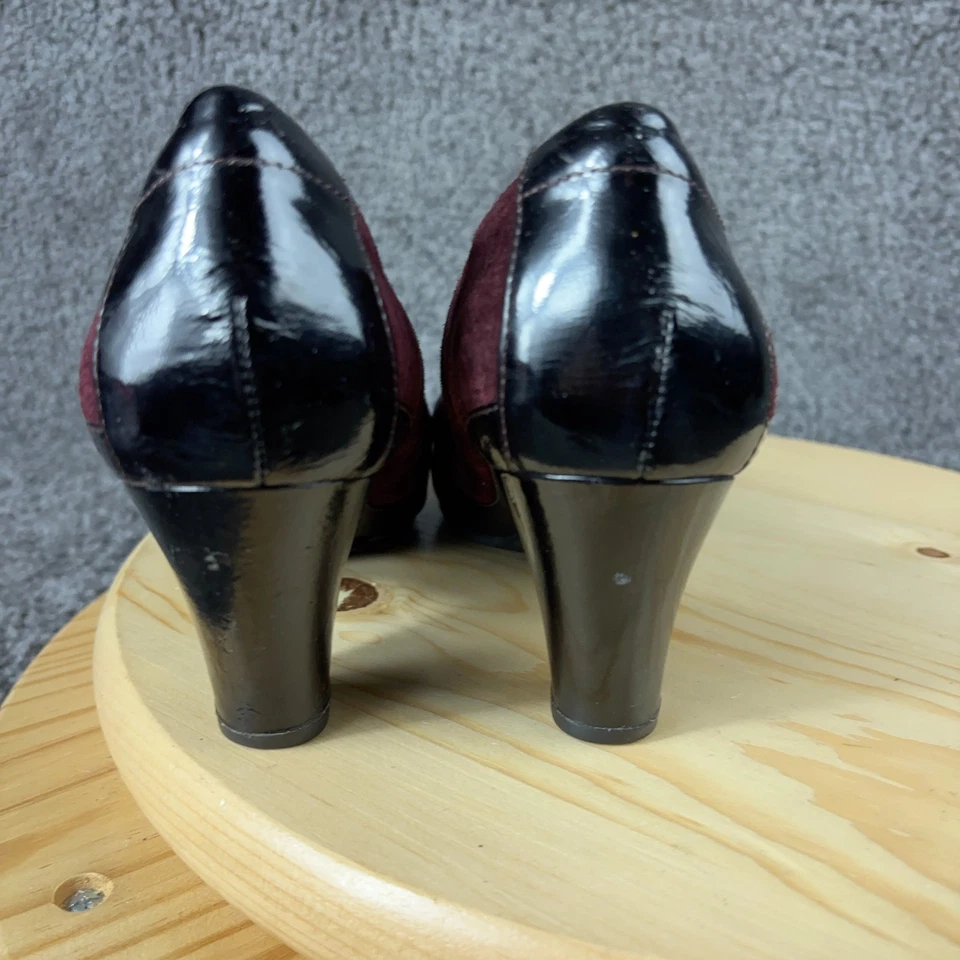 Женские замшевые бордовые туфли-лодочки Clarks Artisan размер 9 без задника на блочном каблуке - Изображение 4 из 4