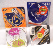 4 Vintage AOL CD-ROMs - 1999 to 2005 - America Online - Brand New CDs