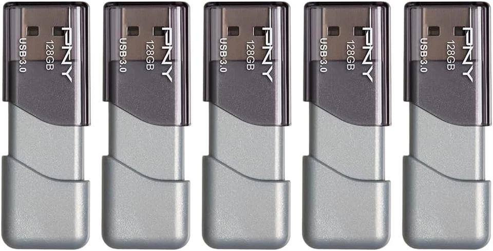 PNY 128GB Turbo Attaché 3 USB 3.0 Flash Drive 5-Pack – Grey, P-FD128X5TBOP-MP, 1 - Image 4 of 4