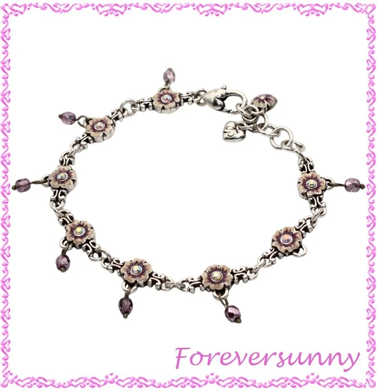 Pulsera retirada Brighton Forget Me Not cristal púrpura Foto 2 de 4