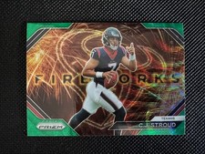 2023 Prizm Football CJ Stroud Fireworks Insert Green Parallel #F-10 Rookie RC