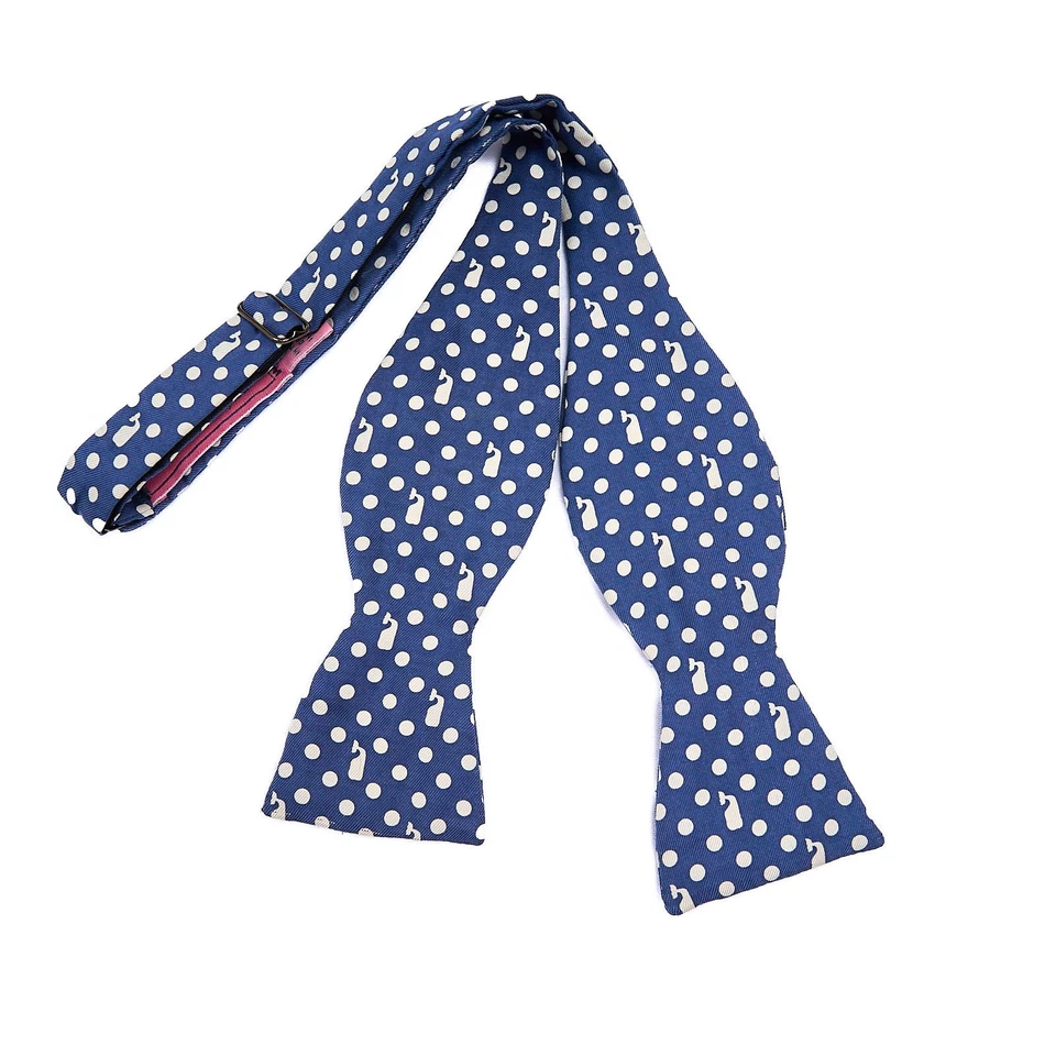 Vineyard Vines 真丝领结海军蓝白鲸圆点可调节自绑美国 — 第 3/4 张图片