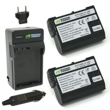 Wasabi Power Battery (2-Pack) and Charger for Nikon EN-EL15, EN-EL15a,