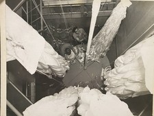WW2 Military Army Soldiers Packing Parachutes 8x10 Antique Cabinet Photo