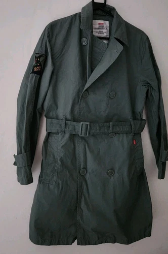 SS16 Supreme Belted Trench Coat Black Death Size S Small Water Resistant Jacket