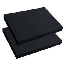 2 PCS 12x16x1 Inch Black Polyurethane Foam Sheets Cuttable Packing Padding