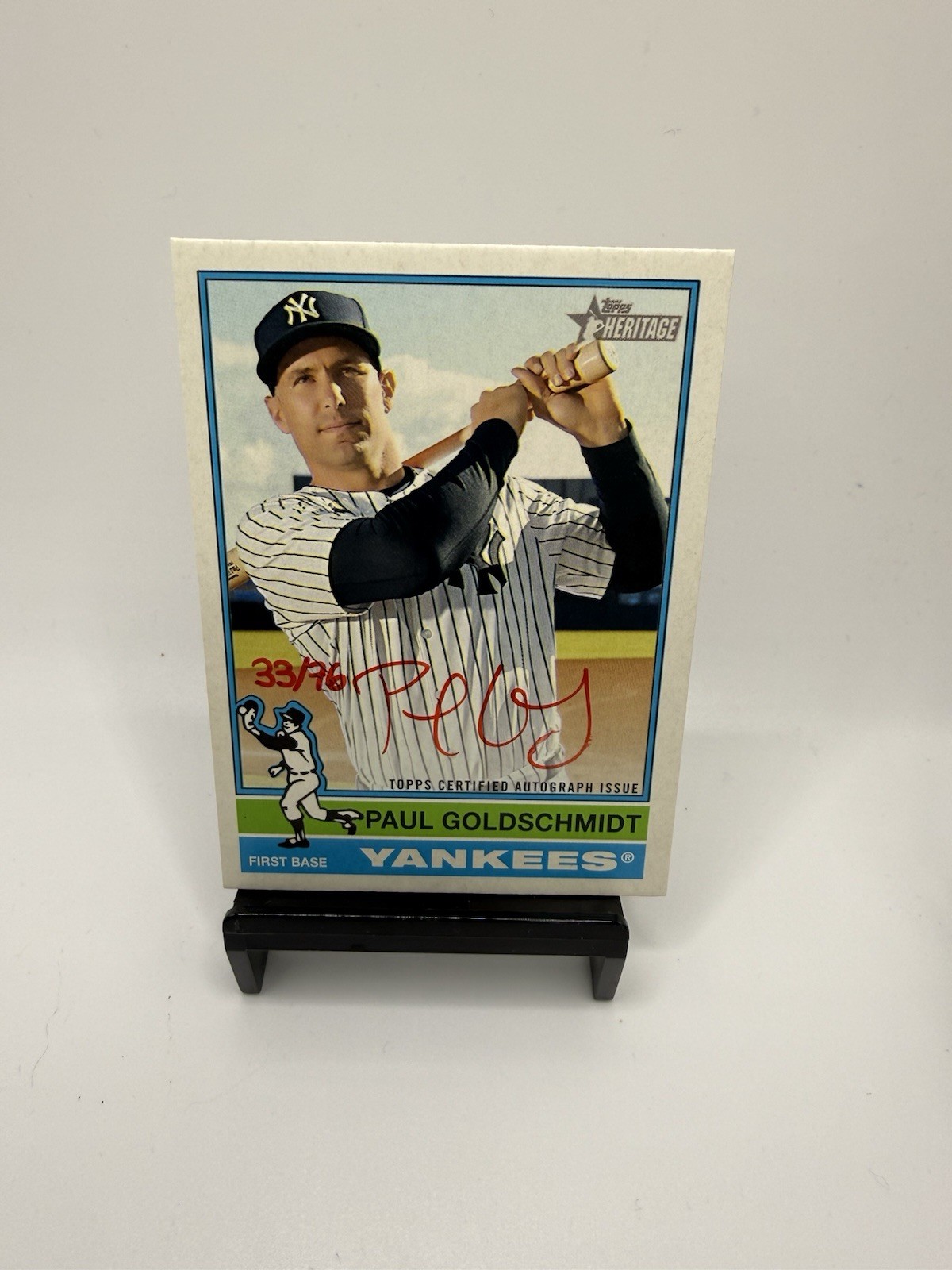 2025 Topps Heritage High PAUL GOLDSCHMIDT #ROA-PG Real One Red Ink Auto /76