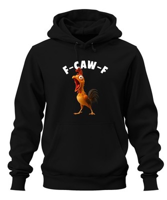 F-CAW-F lustiges Huhn Cartoon Hahn Bauernhof Geschenk Humor witz Unisex Hoodie K