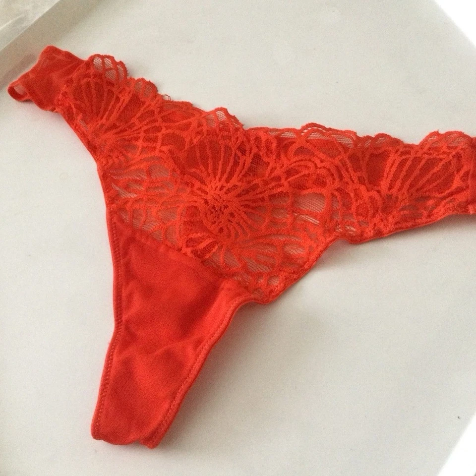 JOSIE BY NATORI 857144 BARDOT LACE AND MESH THONG CORAL LARGE NWOT - Image 2 of 4