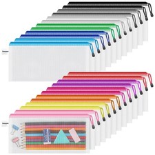 Smarpau 24PCS Pencil Pouches Bulk, 9.3" x 4.7"Mesh Zipper Pouch Pencil Case, ...
