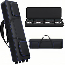 88 Key Keyboard Case with Wheels,Soft Piano Case Keyboard Gig Bag Padded, Rollin