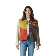 BaabaaZuzu Reclaimed Vintage Wool Patchwork Jacket Womens Size Medium