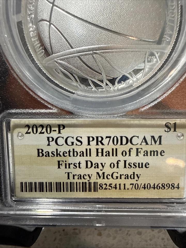 2020-P $1 PCGS PR70DCAM Basketball Hall Of Fame First Day of Issue Tracy McGrady - Image 2 of 4
