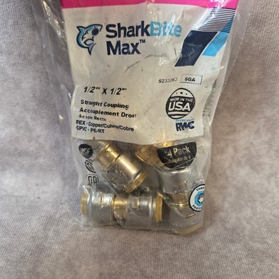 SharkBite Max 1/2 in x 1/2 in Straight Coupling Push-to-Connect 4 Pack 5233263