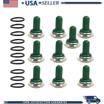Green 12mm Rubber Rocker Toggle Switch Knob Boot Cover Cap, Pack 10Color: Green