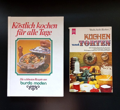 Vintage Kochbücher Set Burda Heyne Kuchen Torten Rezepte 70er 80er Retro Backen
