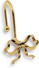 Gold Bow Shower Curtain Hooks, 12 Pack Coquette Bathroom Decor, Decorative Metal