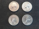 1934.1937,1938.1939 Washington Silver Quaters Lot (4) (1 of each) Good-Excellent