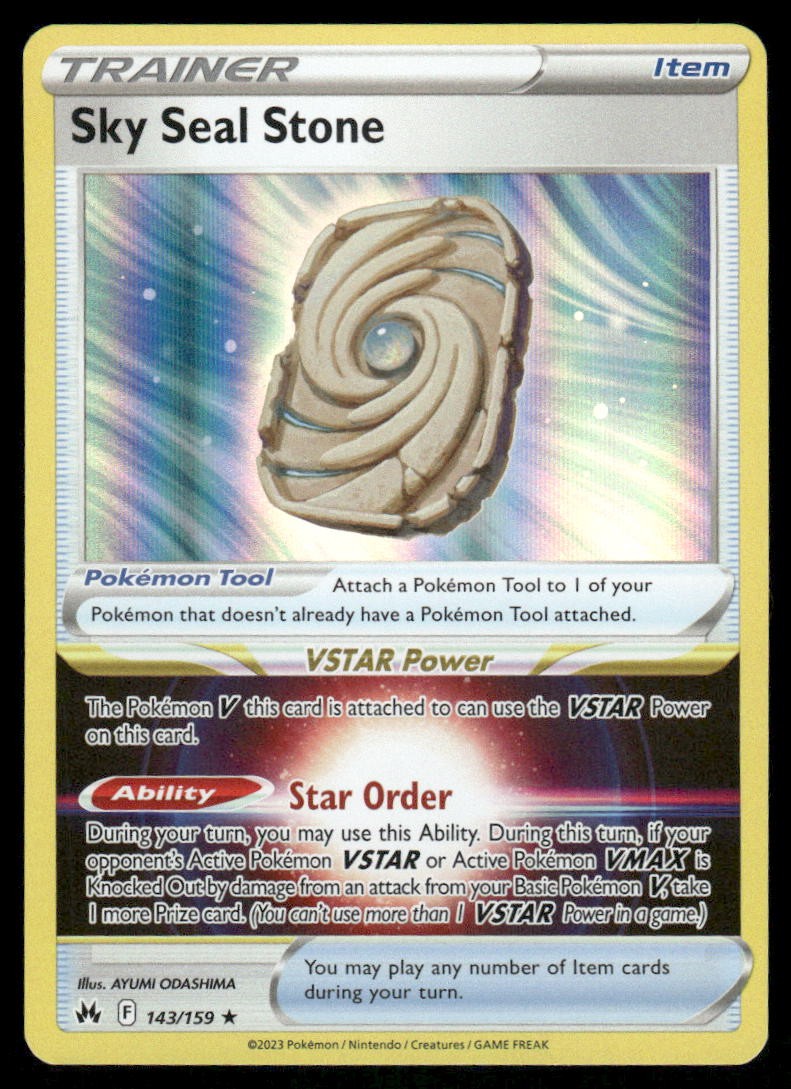 Sky Seal Stone 143/159 - Holo Crown Zenith - Rare NM