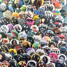 BEATLES 60s 70s Music 1" Pinback Buttons Classic Rock Lennon McCartney, 100 Pins