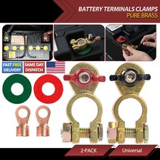 Brass Battery Terminal Positive/Negative Clamps Connectors For Marine Car Boat