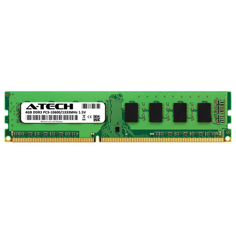 A-Tech 4GB PC3-10600 Desktop DDR3 1333 MHz DIMM 240-Pin non-ECC Memory RAM 1x 4G - Image 2 of 4