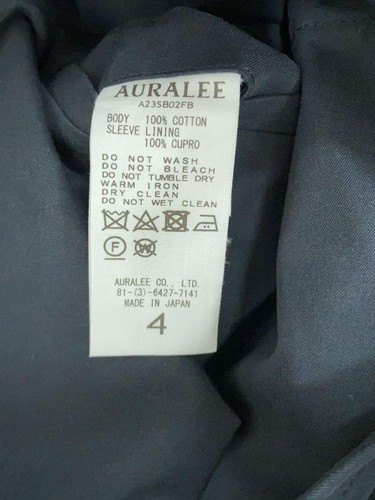AURALEE Others 23SS FINX HARD TWIST GABARDINE BLOUS 4 COTTON Navy Plain Used - 第 4/8 張圖片