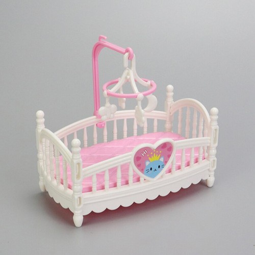 1:12 Dollhouse Miniature Baby Room Bassinet Bed Cradle Bed Furniture Model Decor - Photo 5/12