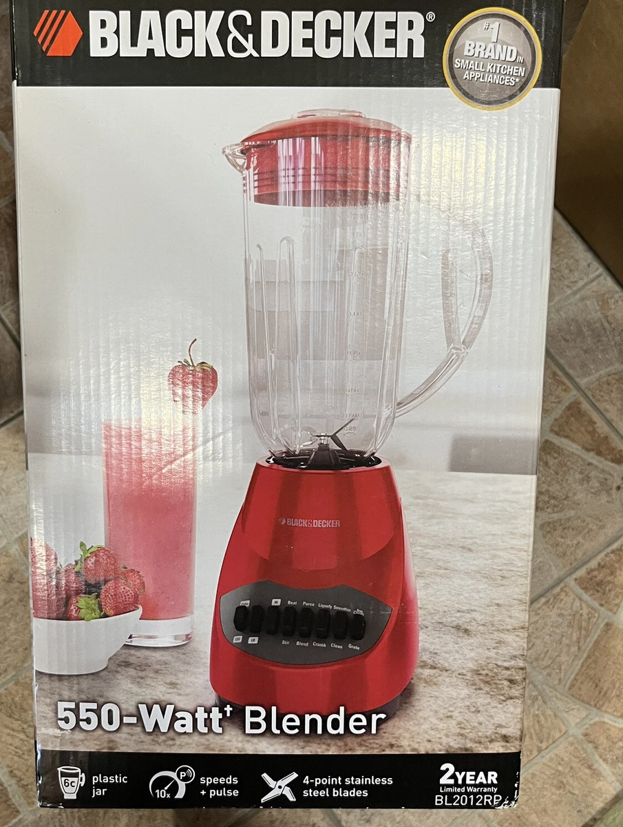 Black & Decker 550 watt Blender Red NEW OPEN BOX BL2012RP 10