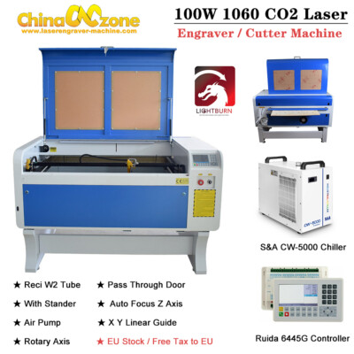 100W 1060 CO2 Laser Engraving Cutting Machine & Ruida 6445G Controller EU Stock