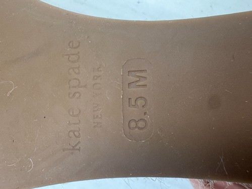 Kate Spade Toby Women's Sandals 8.5 Tan Leather Wedge Espadrille Sandals - Picture 7 of 10