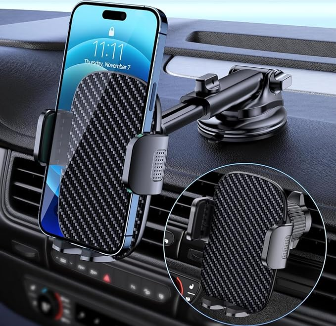 Car Phone Holder Mount Phone Mount for Car Windshield Dashboard Air Vent Univers-image