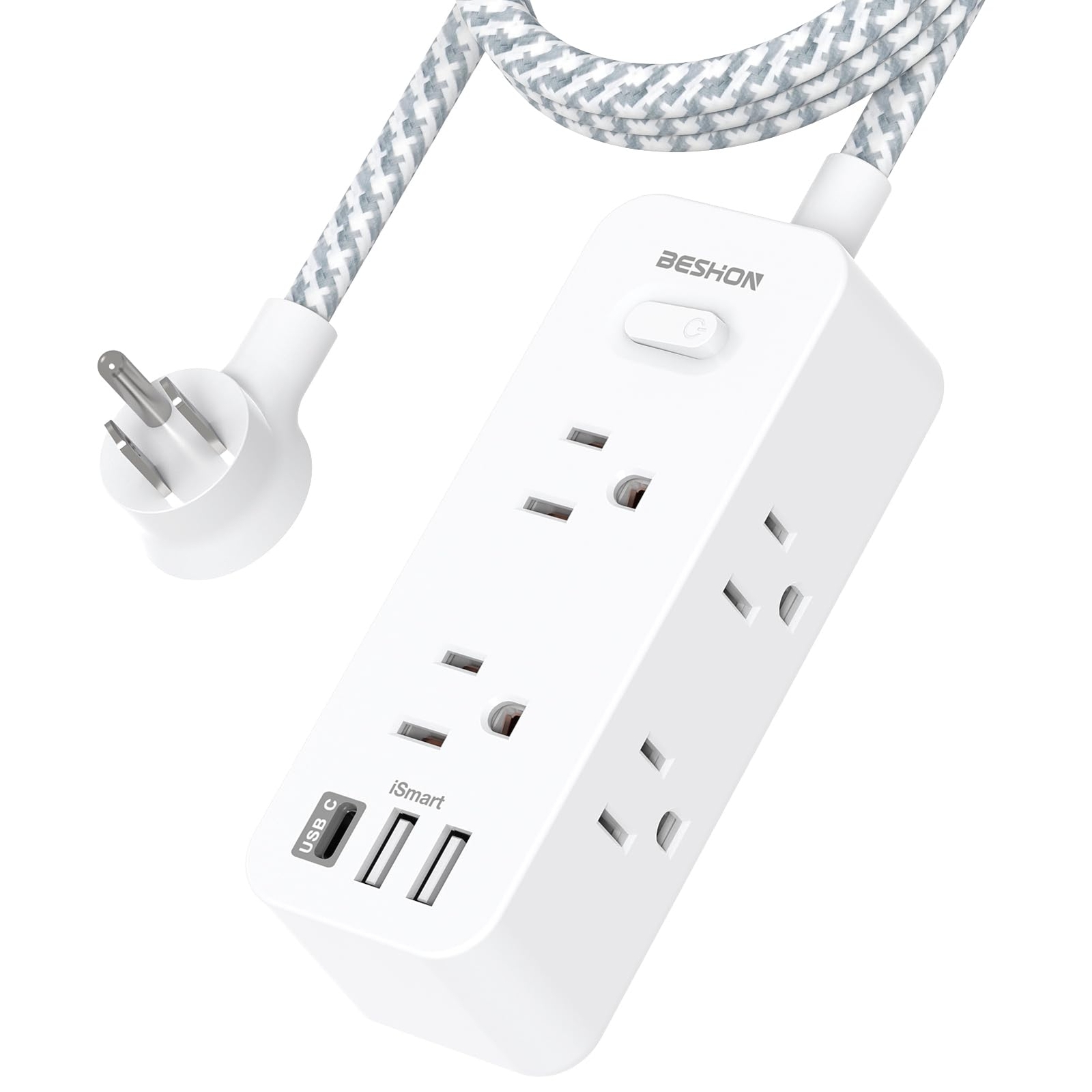 25FT Extension Cord with 6 Outlets, 3 USB Ports, and Surge Protector-image