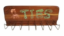 Vintage 50's Design Neck Tie Rack Belt Holder Wall Mount CLOSET ORGANIZER 8 Hook