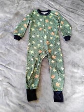 1 pc pj's gerber Kids Pajamas Cotton sz 4 green frog detail sleeper