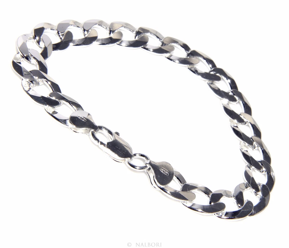 Bracciale Uomo In Acciaio Inox Massiccio, Spessore 10mm, Lunghezza 18-23cm, Colore Argento, Stile Classico E Hip Hop