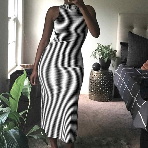 Velvet Torch Midi Dress Striped 