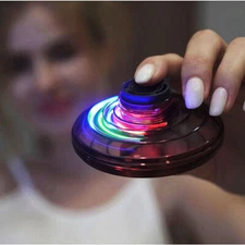 Flying Boomerang Spinner Magic Mini UFO Drone Flyorb Fidget Toys LED RGB Light
