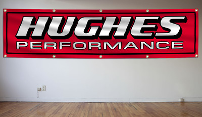 Hughes Performance Banner Flag 2X8 Ft Summit Racing Garage Shop Decoration