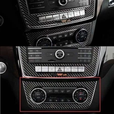 Vinyl Central Console AC Switch Panel Trim Carbon Fiber For Benz GLS GLE 2016-19