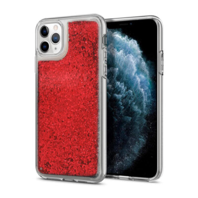 IPHONE 11 PRO (5.8) FUN Case Flüssig Sternenstaub Hülle Tasche Handy ROT 