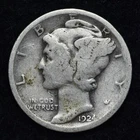 1924 Mercury Silver Dime GOOD / VG FREE SHIPPING