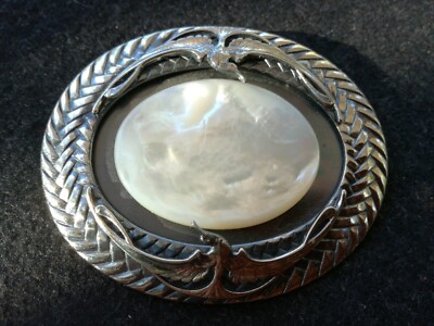 Ermani Bulatti Vintage Brosche Perlmutt Kormorane