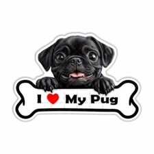 I Love My Pug, Sticker, Peel N' Stick, Different Sizes