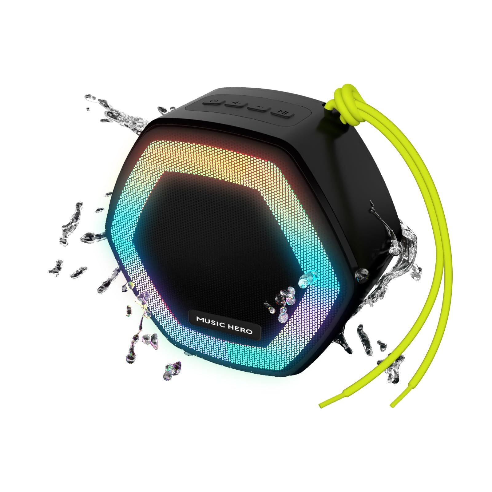 Music Hero speaker cassa wireless, 5 Watt, water resistant IPX5, LED, con (w8X)