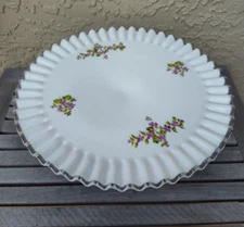 Fenton Cake Plate Violets In The Snow Silvercrest Free Shipping