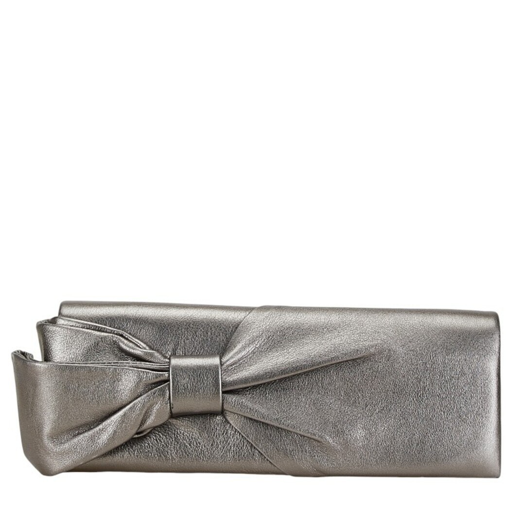 Christian Louboutinシルバーラメビジュー パーティーバッグ CHRISTIAN LOUBOUTIN BOW EVENING CLUTCH BAG Silver Leather