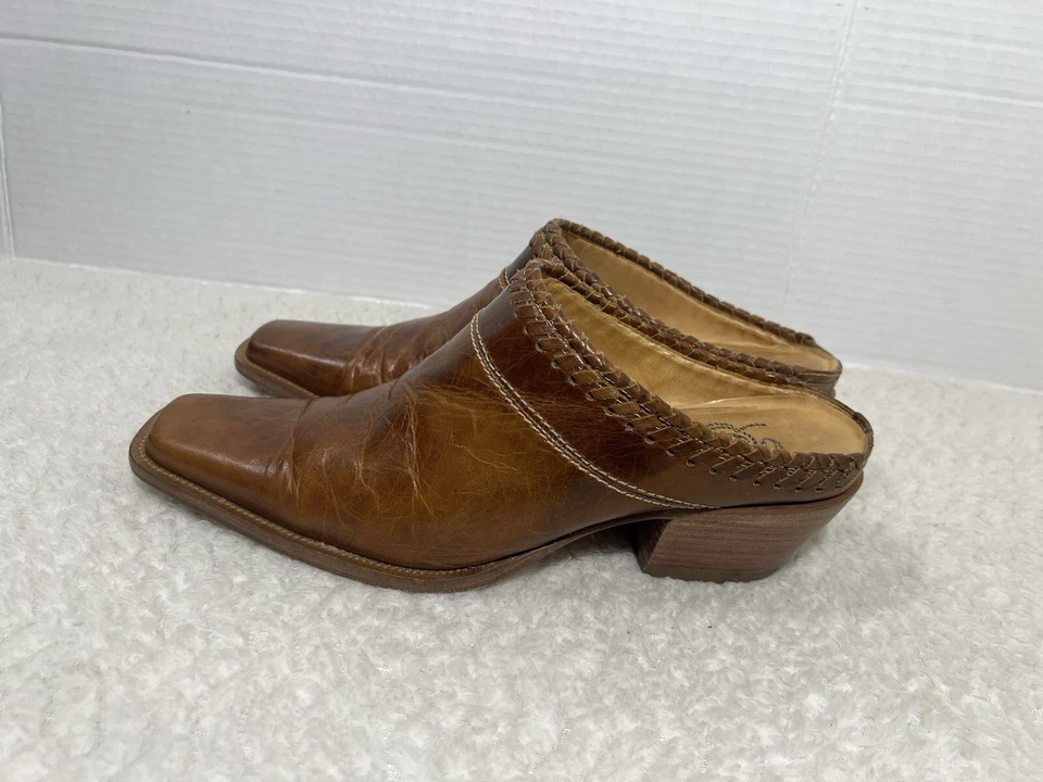 Charlie 1 Caballo Mujer Marrón Piel de Cabra Cuero Sin Cordones Vaquera Occidental Mula. Foto 4 de 4