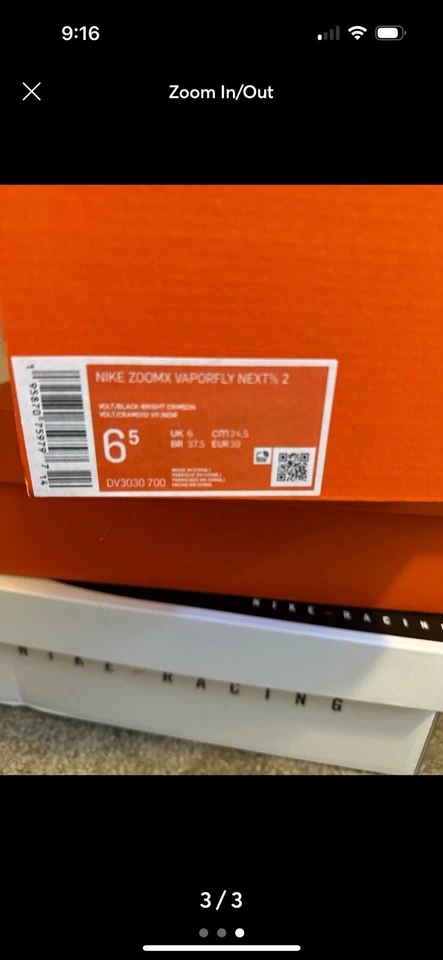 Talla 6.5 - Nike ZoomX Vaporfly Next% 2 Voltios Carmesí Brillante Foto 3 de 3